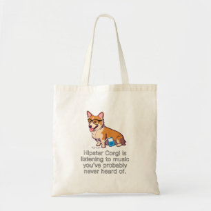 Hipster Corgi Tote Bag