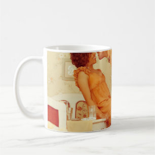 Hipster couple: trendy vintage café. coffee mug