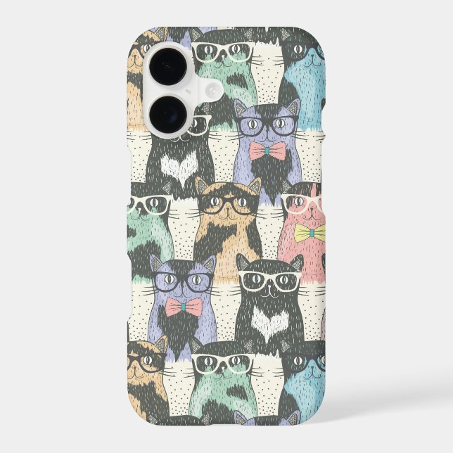 Hipster Cute Cats Pattern (Back)