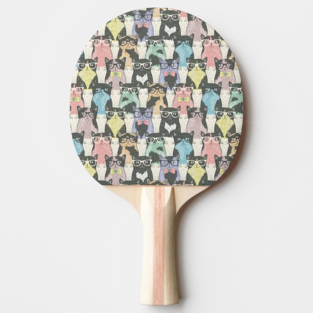Hipster Cute Cats Pattern Ping Pong Paddle (Front)