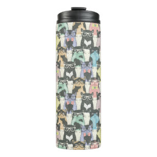 Hipster Cute Cats Pattern Thermal Tumbler