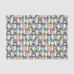 Hipster Cute Cats Pattern Tissue Paper