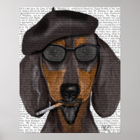 Hipster Dachshund Black and Tan