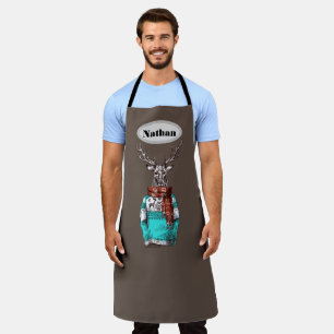 Hipster Deer Personalised Apron