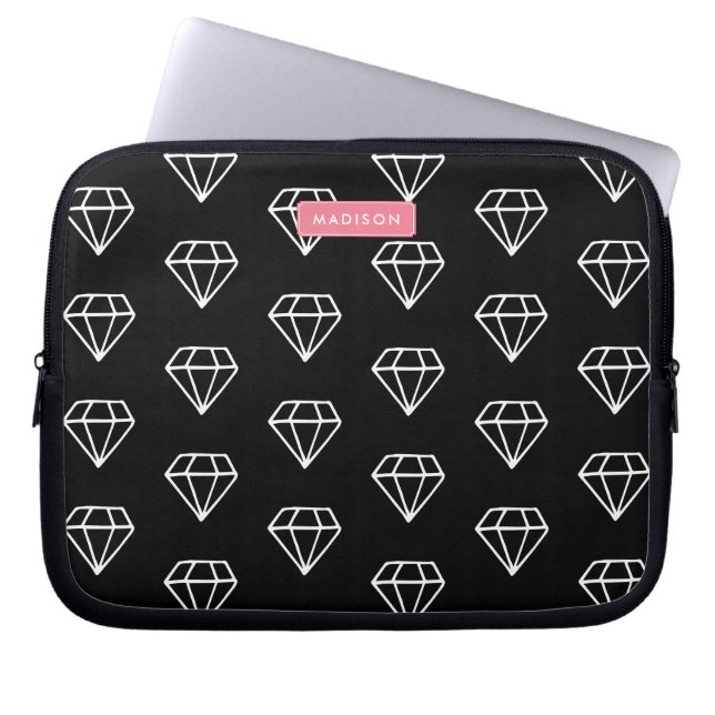 Hipster Diamonds Pattern Laptop Sleeve (Front)