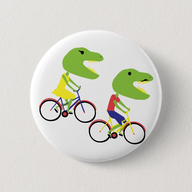 hipster dinos 6 cm round badge (Front)