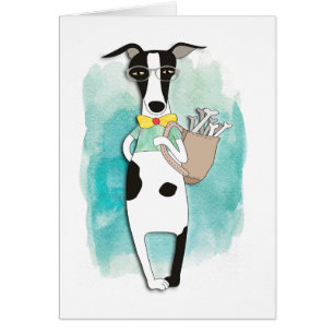 Hipster Dog Cartoon Note Cards