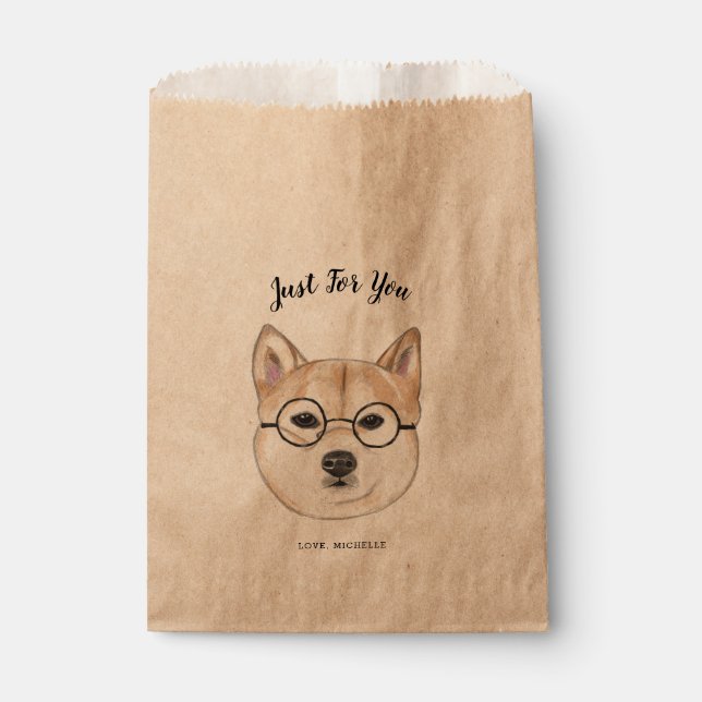 Hipster Dog, Shiba Inu | Just For You Custom Favour Bags (Front)