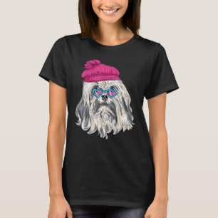 Hipster Dog Wearing Glasses Goofy Geek Dog T-Shirt