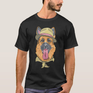 Hipster Dog Wearing Scarf Goofy Geek Dog T-Shirt