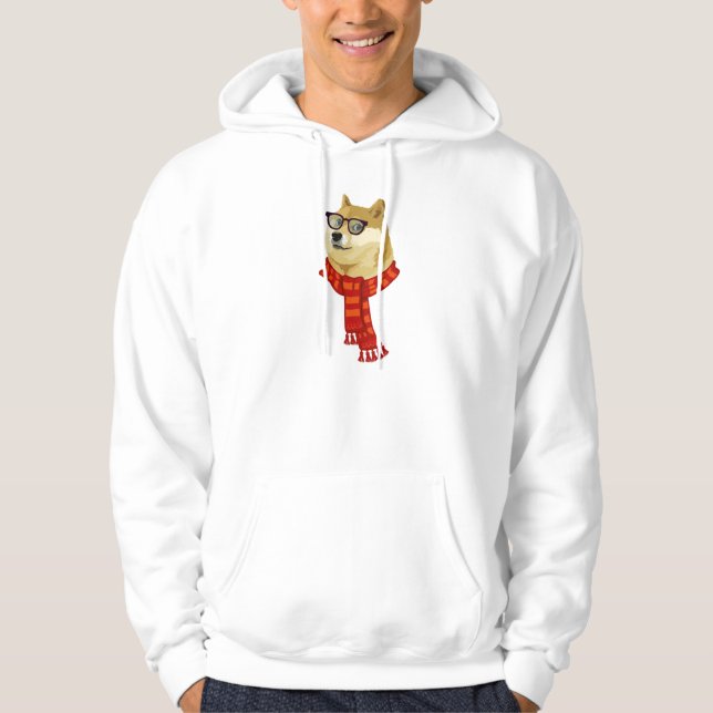 Hipster Doge Men's Hoodie (Front)