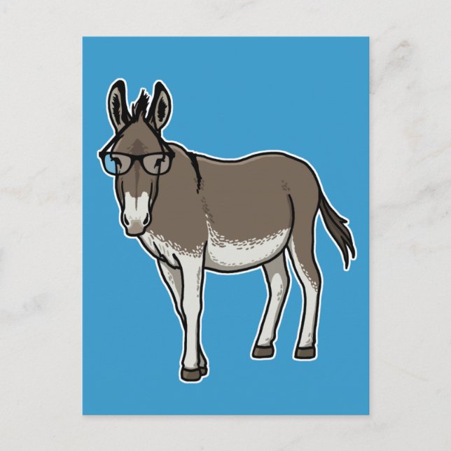 Hipster Donkey Postcard (Front)