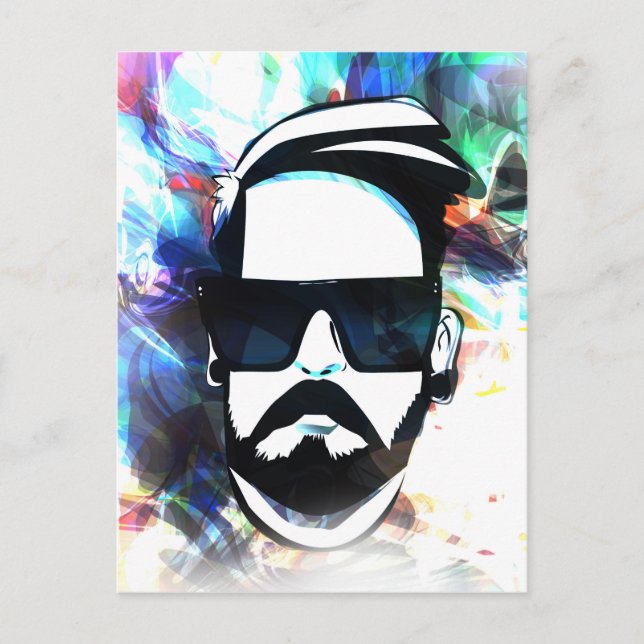 Hipster Dude Postcard (Front)