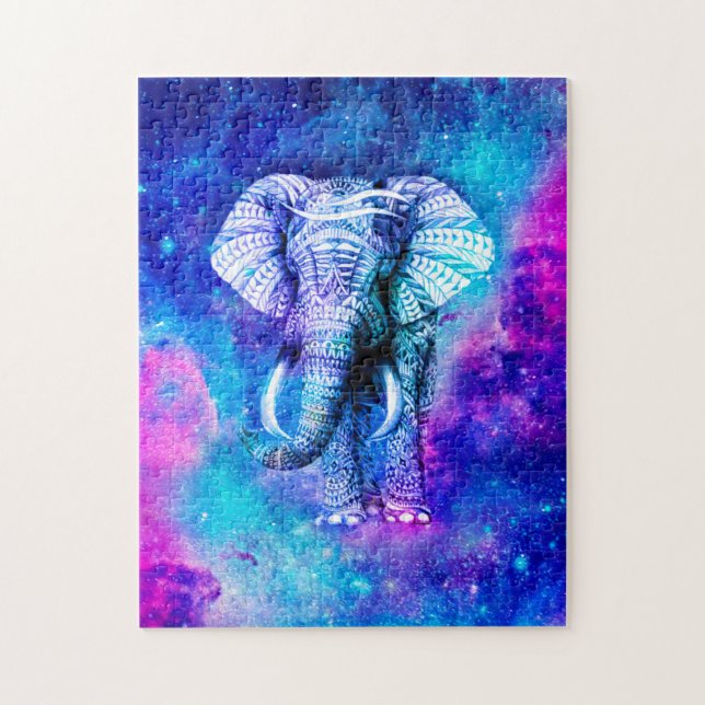 Hipster Elephant Nebula Space Jigsaw Puzzle (Vertical)