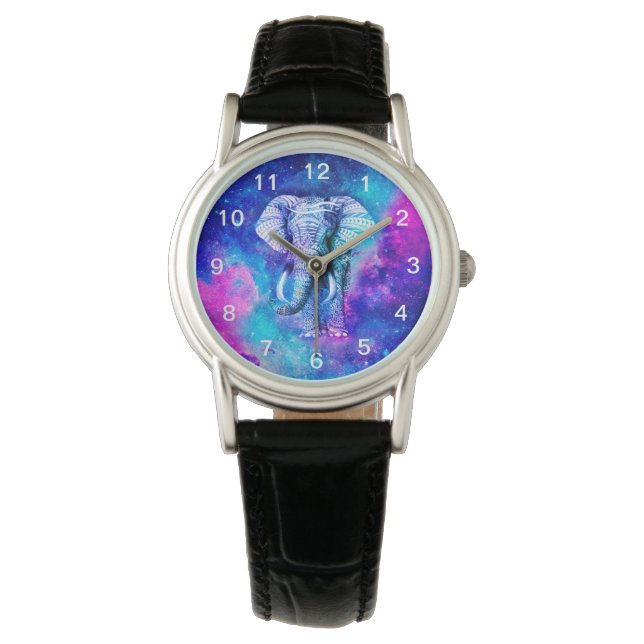 Hipster Elephant Nebula Space Watch (Front)