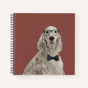 Hipster English Setter Notebook for Dog Lovers