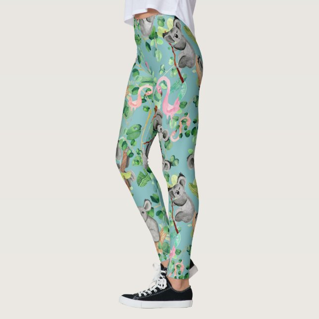 Hipster Exotic Koala Design Cute Girls Womens Leggings (Left)