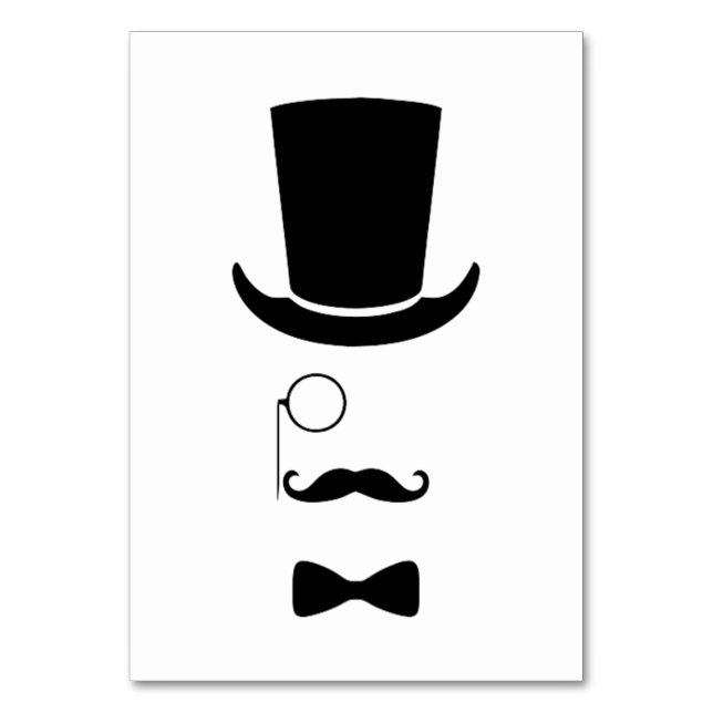 Hipster Face Table Card (Front)