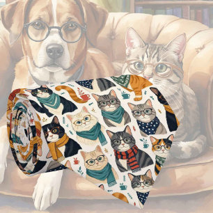 Hipster Faux Silk Stylish Cats Gentleman's Tie