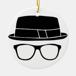 Hipster Fedora Ceramic Tree Decoration