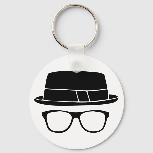 Hipster Fedora Key Ring (Front)
