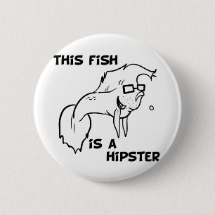 Hipster Fish 6 Cm Round Badge