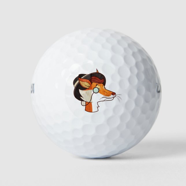 Hipster Fox Golf Balls (Front)