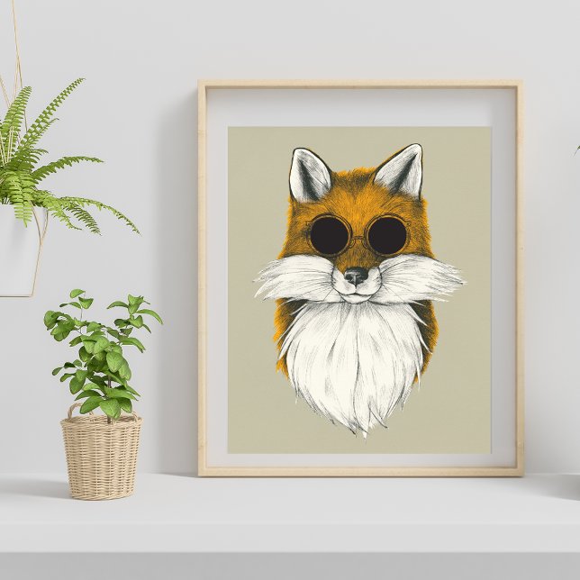 Hipster Fox Poster (Creator Uploaded)