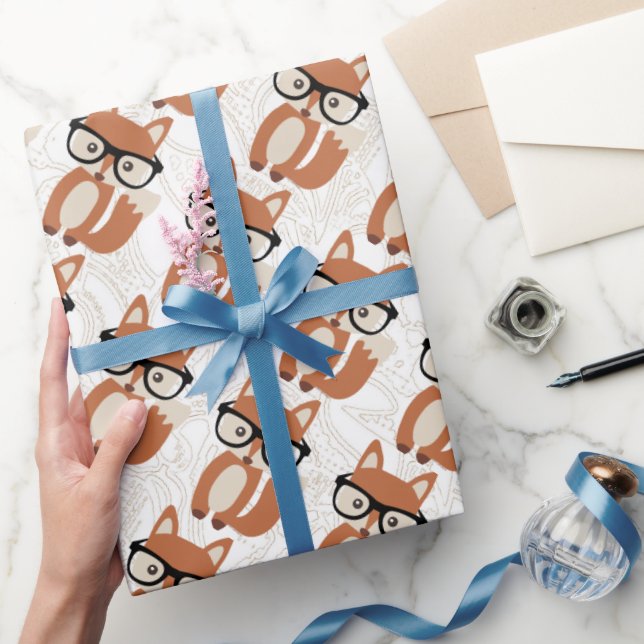 Hipster Fox Wrapped Paper (Gifting)