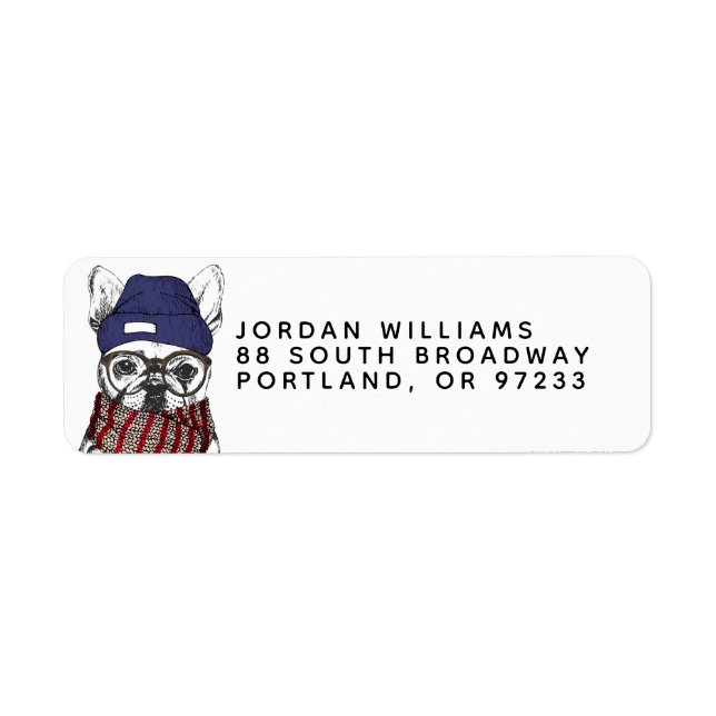 Hipster French Bull Dog | Add Your Name (Front)