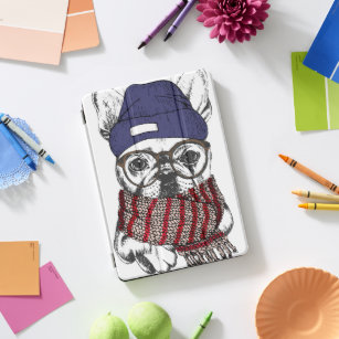Hipster French Bull Dog iPad Pro Cover