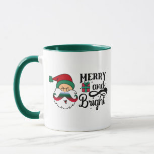 Hipster Funny Santa Moustache Christmas Mug Design