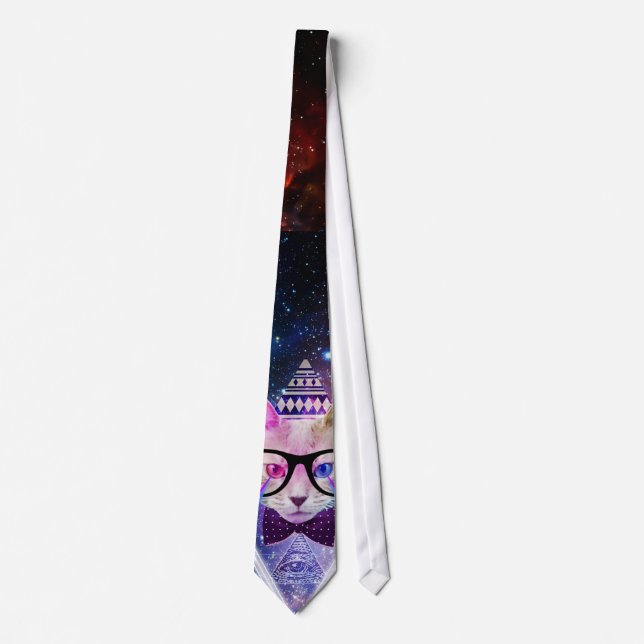 Hipster galaxy cat tie (Front)