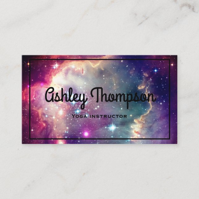 Hipster Galaxy Nebula Business Card (Front)