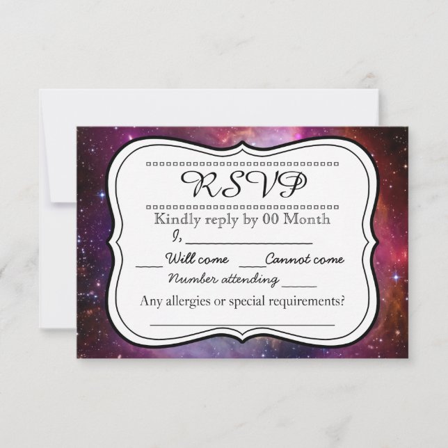 Hipster galaxy outer space RSVP (Front)