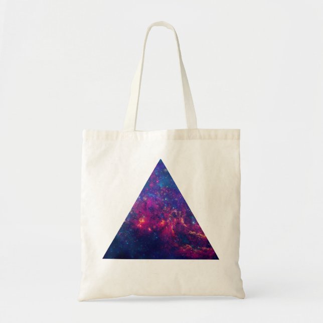 Hipster Galaxy / Space Triangle Tote Bag (Front)