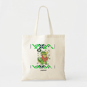 Hipster Gator Cartoon - Trendy Alligator Art  Tote Bag