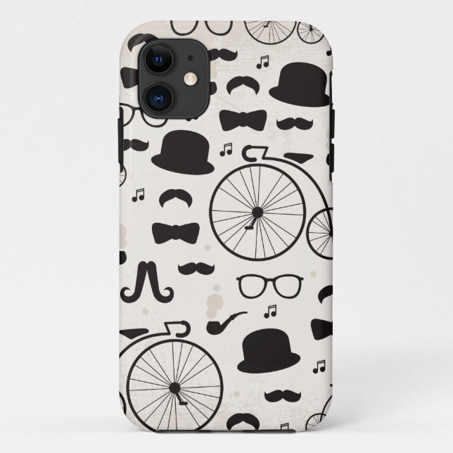 hipster geek moustache jazz Case-Mate iPhone case (Back)