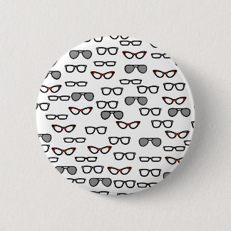 Hipster glasses 6 cm round badge