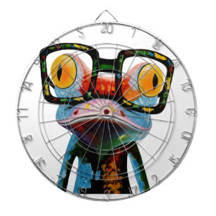 Hipster Glasses Frog Dartboard