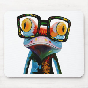 Hipster Glasses Frog Mouse Mat
