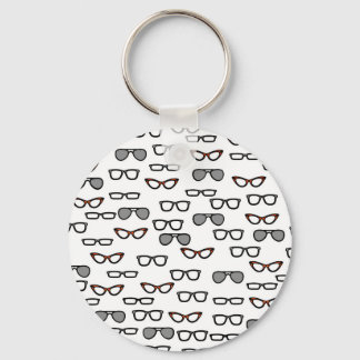 Hipster glasses key ring