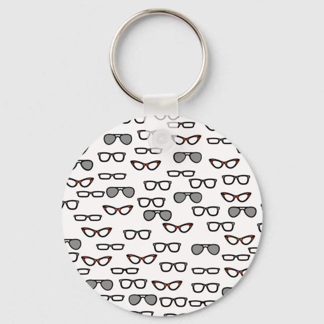 Hipster glasses key ring (Front)