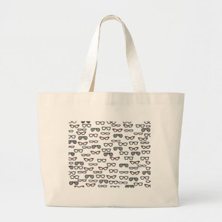 Hipster glasses large tote bag