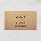 Hipster Glasses & Moustache Rustic Kraft Calling Card (Back)