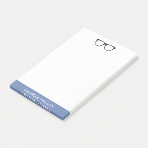Hipster Glasses Personalised Post-It Notepad