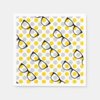 Hipster Glasses Polka Dot Paper Napkins