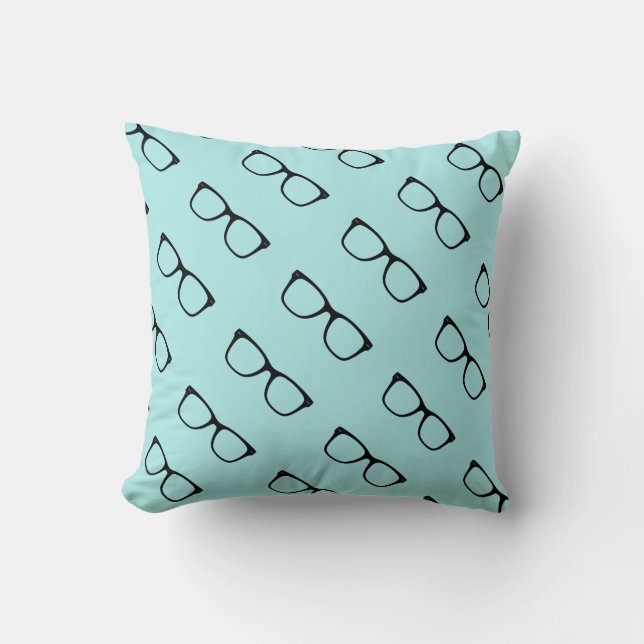 Hipster Glasses Throw Pillow (Front)