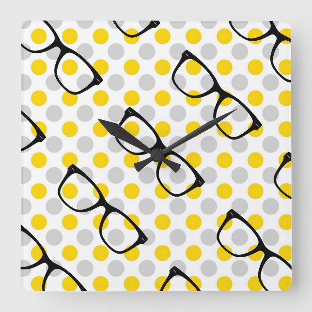 Hipster Glasses Wall Clock (Front)