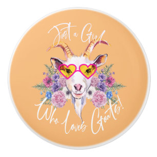 Hipster Goat Ceramic Knob